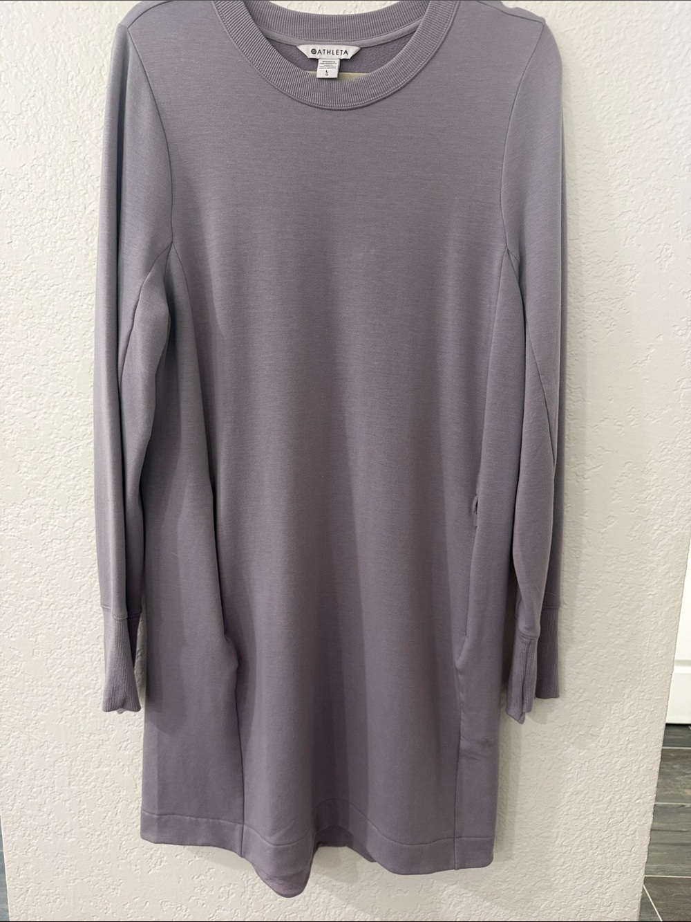 Athleta Dusty Lavender Long Sleeve Sweatshirt Dress